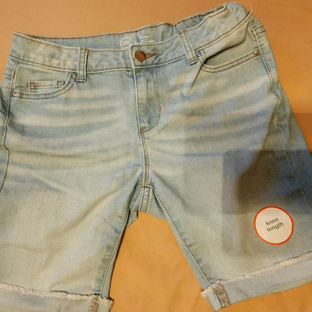Girls Wonder Nation Denim Stretch Shorts
